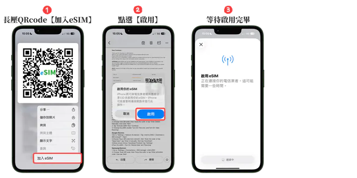 長按圖片加入 eSIM